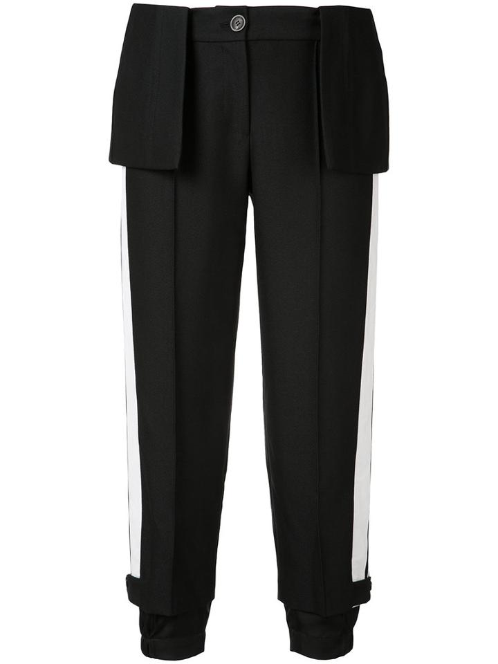 Vera Wang Cropped Peplum Trousers, Women's, Size: 4, Black, Nylon/wool/cotton/silk