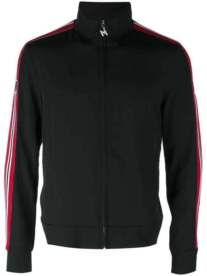 Msgm Side Stripe Zip Cardigan, Men's, Size: 50, Black, Cotton