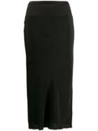 Rick Owens Ribbed Waist Pencil Skirt - Black