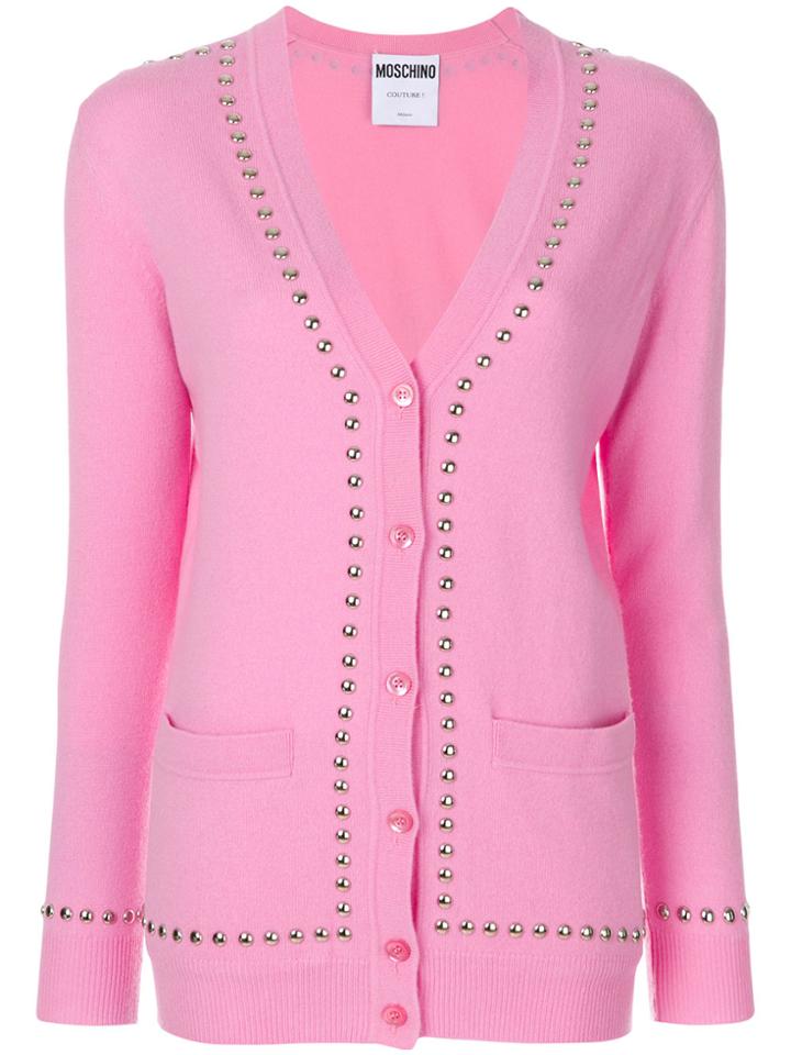Moschino Studded Mid-length Cardigan - Pink & Purple