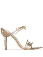 Cult Gaia Gold Malia 100 Leather Mule Sandals - Metallic