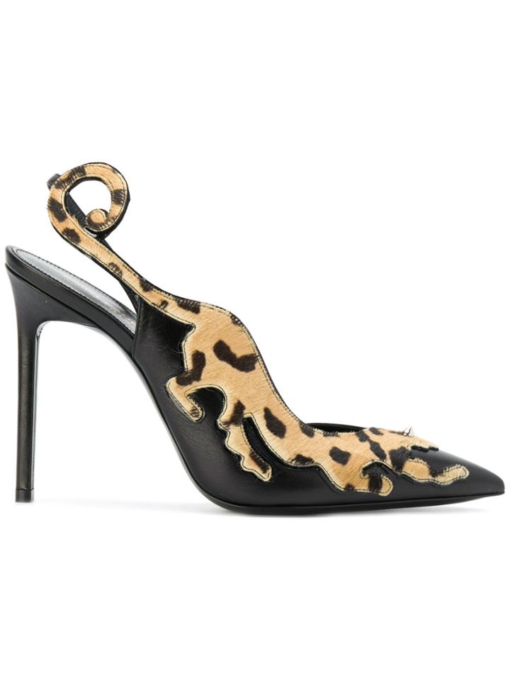 Saint Laurent Anja 105 Slingback Pumps - Black