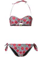 Moschino Cherry Check Print Bikini - Red