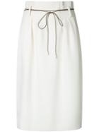 Estnation - Tied High Waist Skirt - Women - Acetate - 36, White, Acetate