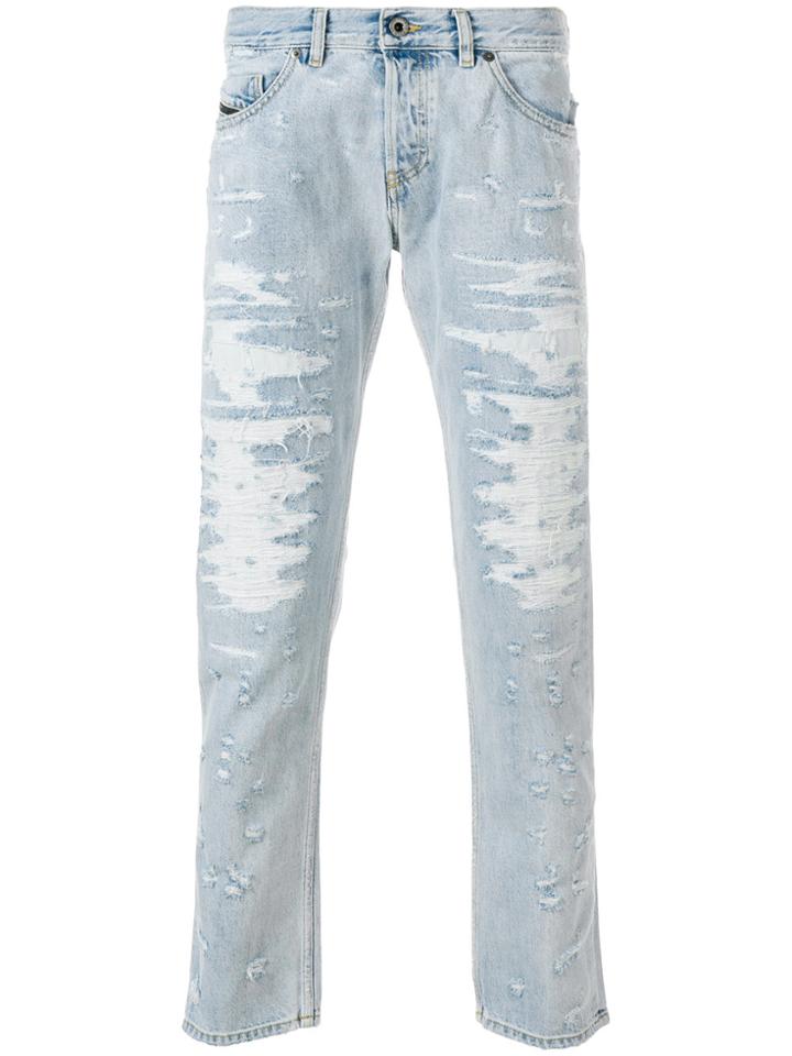 Diesel Black Gold Slim-fit Distressed Jeans - Blue