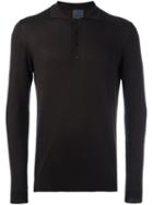 Laneus Longsleeved Polo Shirt, Men's, Size: 50, Brown, Silk/cashmere