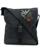 Emporio Armani Applique Patch Messenger Bag - Black