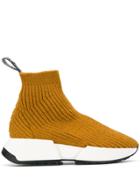 Mm6 Maison Margiela Ribbed Sock Sneakers - Yellow