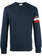 Moncler Bandana Sleeve Print Sweatshirt, Men's, Size: Xxl, Blue, Cotton