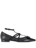Anna Baiguera Bow-detail Pointed Ballerinas - Black