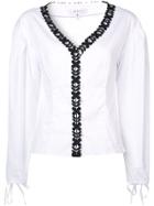 Milly Floral Trim Blouse - White