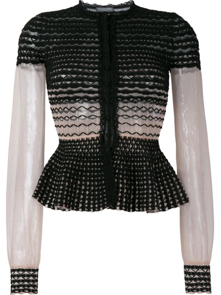 Alexander Mcqueen Peplum Knit Top, Women's, Size: Xs, Black, Polyamide/silk