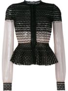Alexander Mcqueen Peplum Knit Top, Women's, Size: Xs, Black, Polyamide/silk