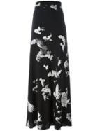 A.f.vandevorst Floral Print Skirt, Women's, Size: 40, Black, Silk/lyocell