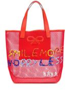 Anya Hindmarch Smile More Mesh Tote - Red