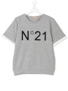 No21 Kids Teen Crystal Logo Sweatshirt - Grey