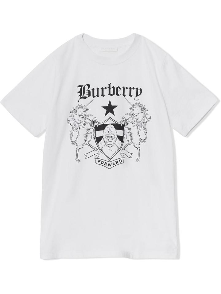 Burberry Kids Montage Print Cotton T-shirt - White
