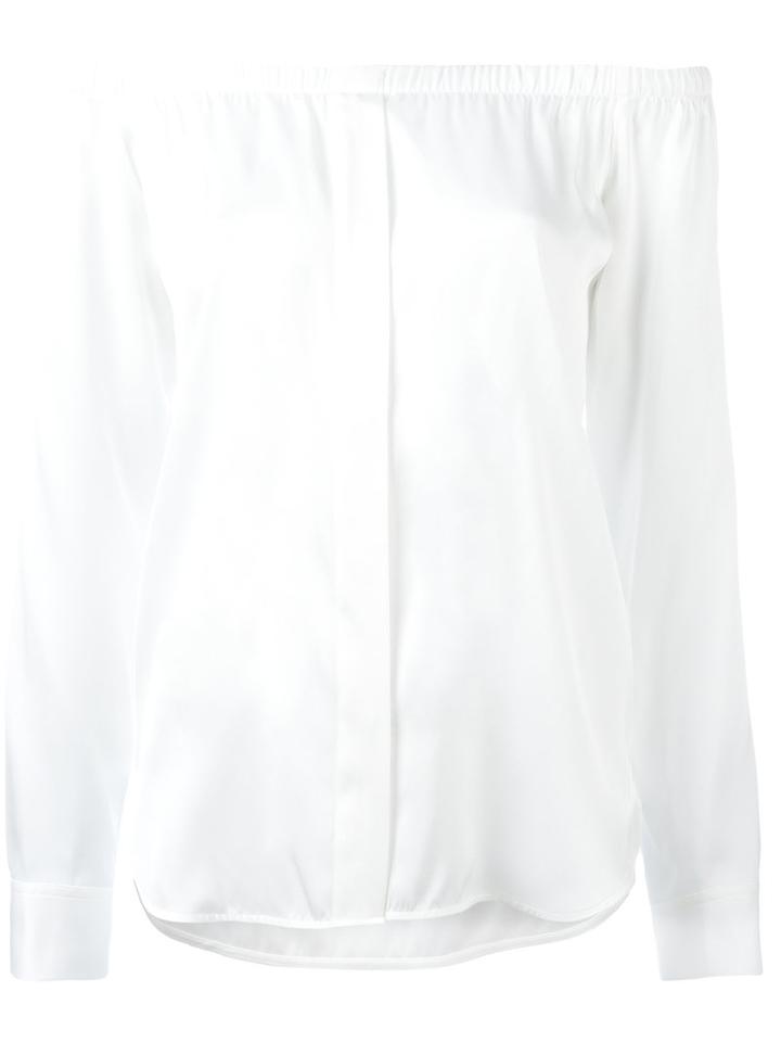 Dkny Off-shoulder Top, Women's, Size: Small, White, Silk/spandex/elastane