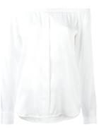 Dkny Off-shoulder Top, Women's, Size: Small, White, Silk/spandex/elastane