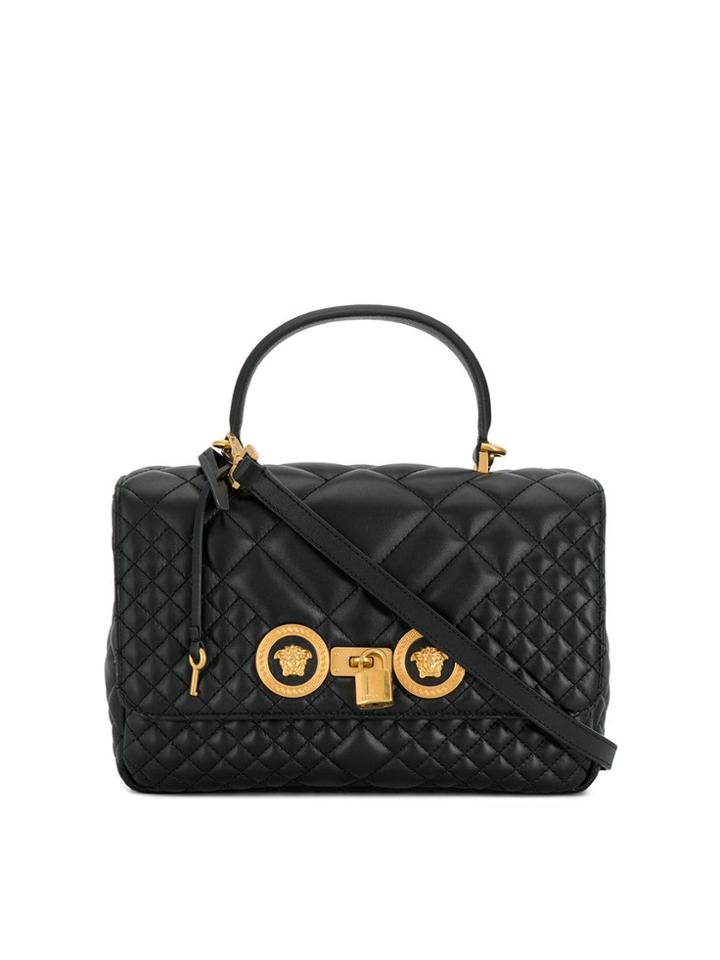 Versace Quilted Icon Dual Carry Bag - Black