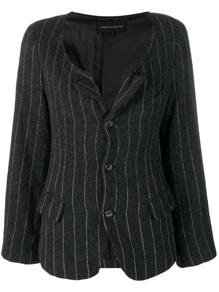 Comme Des Garçons Pre-owned Pinstriped Jacket - Grey