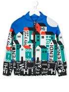 Fendi Kids - Printed Bomber Jacket - Kids - Polyester/viscose - 8 Yrs, Blue