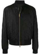 Versace Dragon Quilted Bomber Jacket - Black