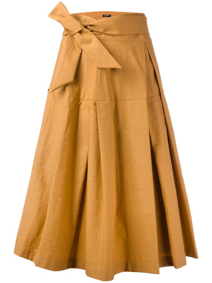Jil Sander Navy - Wrap Skirt - Women - Cotton/polyamide - 40, Brown, Cotton/polyamide
