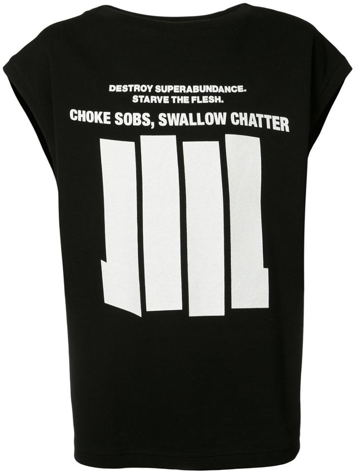 Nil0s - Sleeveless Graphic T-shirt - Men - Cotton - 3, Black, Cotton