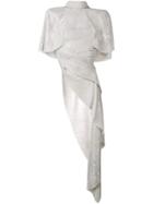 Talbot Runhof Asymmetric High Neck Top - Silver