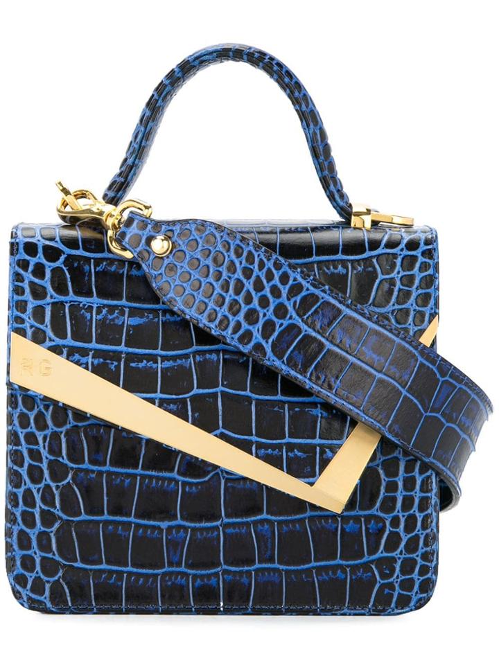 Rula Galayini Luna Crocodile-embossed Mini Bag - Blue