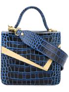 Rula Galayini Luna Crocodile-embossed Mini Bag - Blue