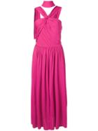 Msgm Long Asymmetric Dress - Pink