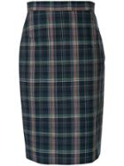Vivienne Westwood Plaid Pencil Skirt - Blue