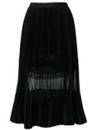Sacai Pleated Midi Skirt - Black