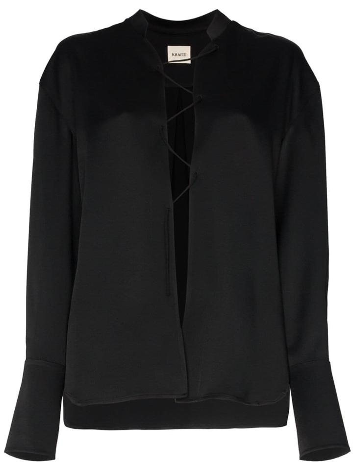 Khaite Athena Lace-up Top - Black