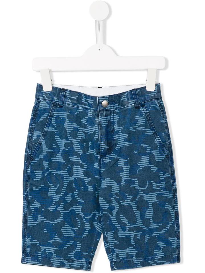 Stella Mccartney Kids Camouflage Print Lucas Shorts, Toddler Boy's, Size: 3 Yrs, Blue