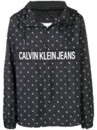 Calvin Klein Jeans Monogram Nylon Popover Jacket - Black