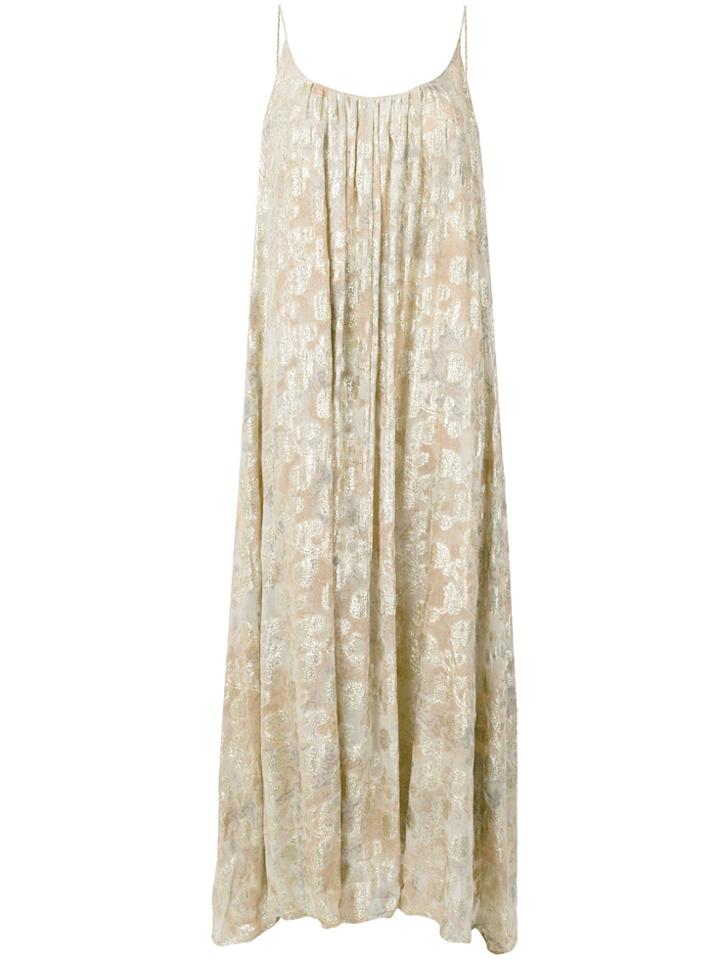 Mes Demoiselles Shimmery Print Maxi Dress - Nude & Neutrals
