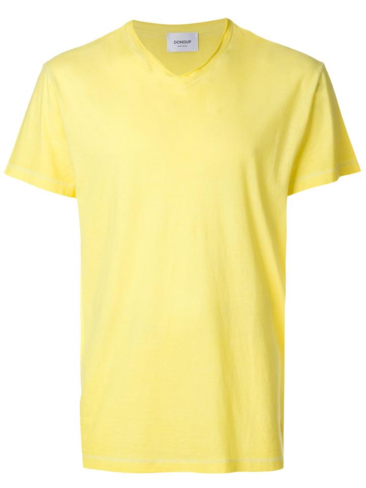 Dondup Raw V-neck T-shirt - Yellow & Orange