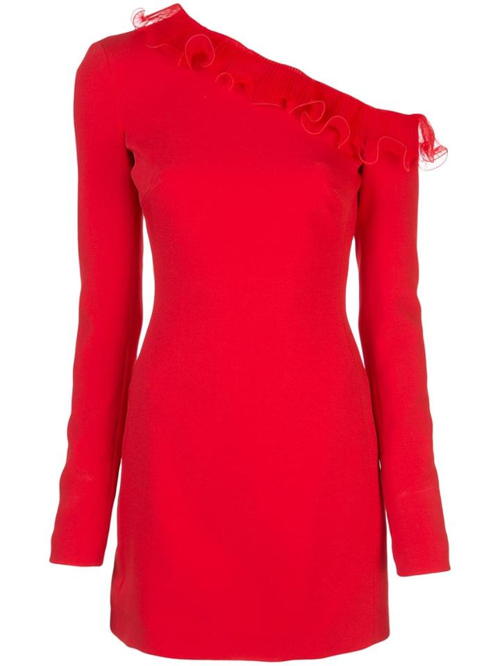 David Koma Ruffle Trim Dress - Red
