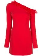 David Koma Ruffle Trim Dress - Red