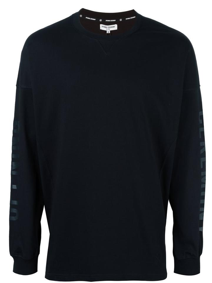 Opening Ceremony Logo Arm Print Sweatshirt, Men's, Size: Medium, Black, Cotton