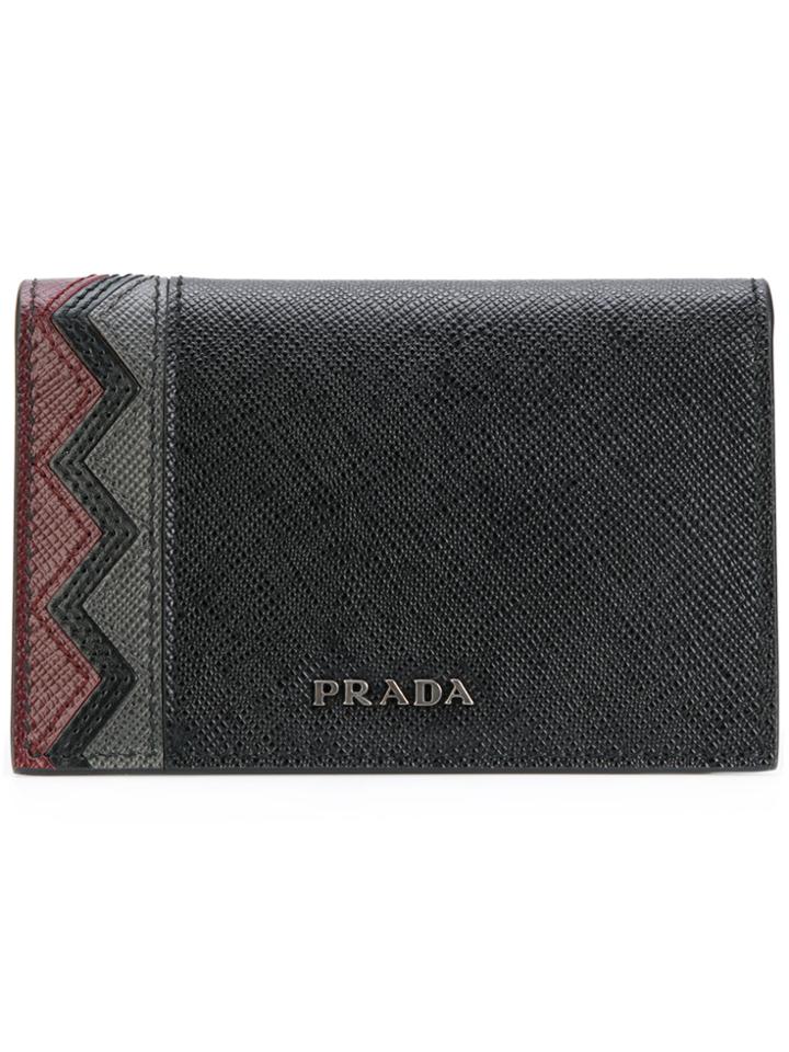 Prada Chevron Detail Cardholder - Black