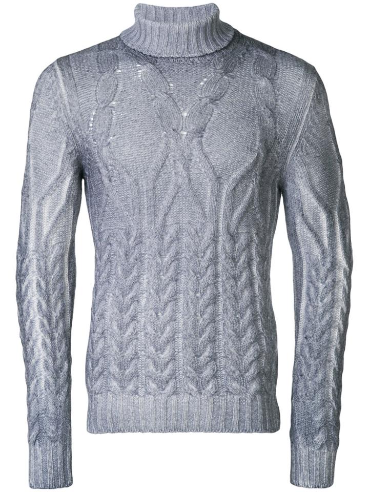 La Fileria For D'aniello Turtle Neck Knit Jumper - Blue