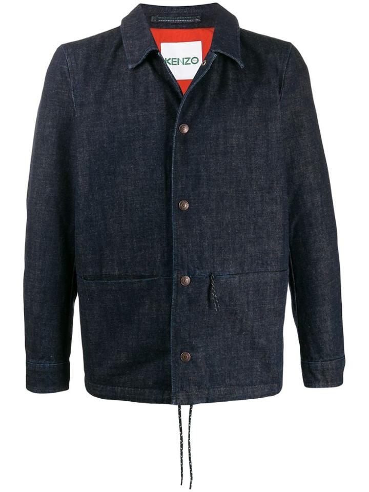 Kenzo Graphic Print Denim Jacket - Blue