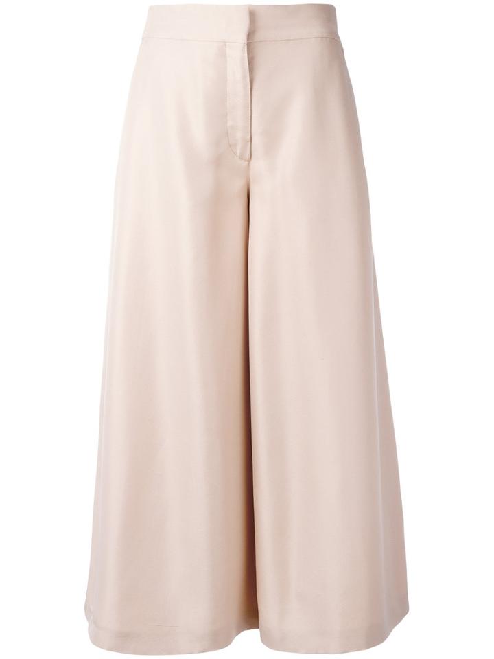 Valentino Flared Trousers, Women's, Size: 44, Nude/neutrals, Silk/lyocell/spandex/elastane