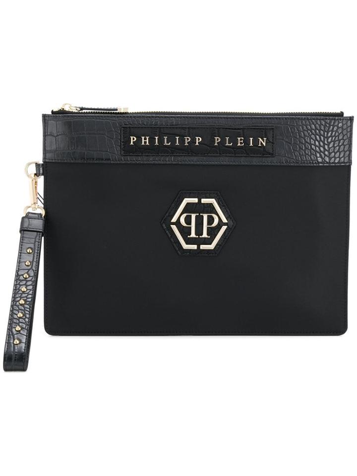 Philipp Plein Logo Zipped Pouch - Black