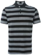 Z Zegna Striped Polo Shirt, Men's, Size: Xxl, Black, Cotton
