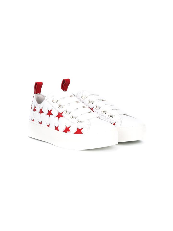 No21 Kids Star Print Sneakers - White